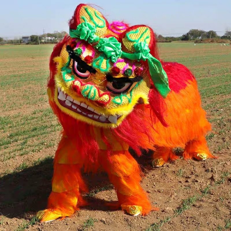 厂家框架铁丝售舞狮道具花布北京笑脸舞狮支持定做各款型舞狮道具