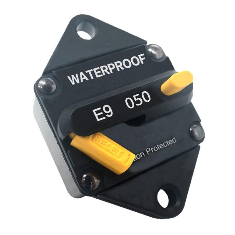 热销50a手动复位带切换开关自保护器断路恢复保险丝座方形断路器