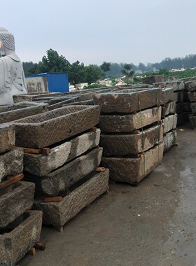 老旧石槽鱼缸小石石头花盆种花庭院养鱼槽流水组合民间猪槽牛槽