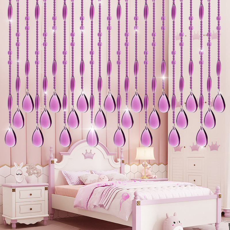 新款现代简约璀璨水晶珠帘门帘挂帘客厅卧室玄关走廊帘装饰隔断