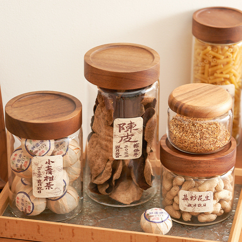 装陈皮储存罐茶叶罐高硼硅玻璃罐密封罐玻璃瓶收纳珩铭