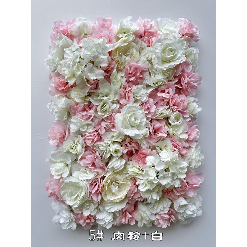 假花婚庆仿真花墙厂家40*60绣球玫瑰花排花墙背景拱门外贸批发