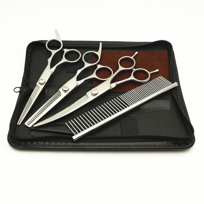 7寸宠物宠物剪刀双尾通用弯剪套装美容剪毛梳剪套装狗狗美发工具