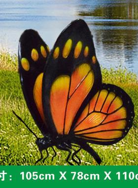 仿真园林景观蝴蝶花园插地摆件户外草坪昆虫装饰玻璃钢动物小品