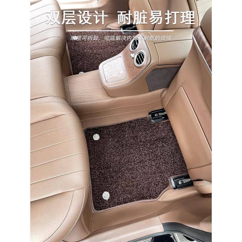 奔驰脚垫e300l c260l c200l glc真皮全包围汽车脚垫360航空软包厂