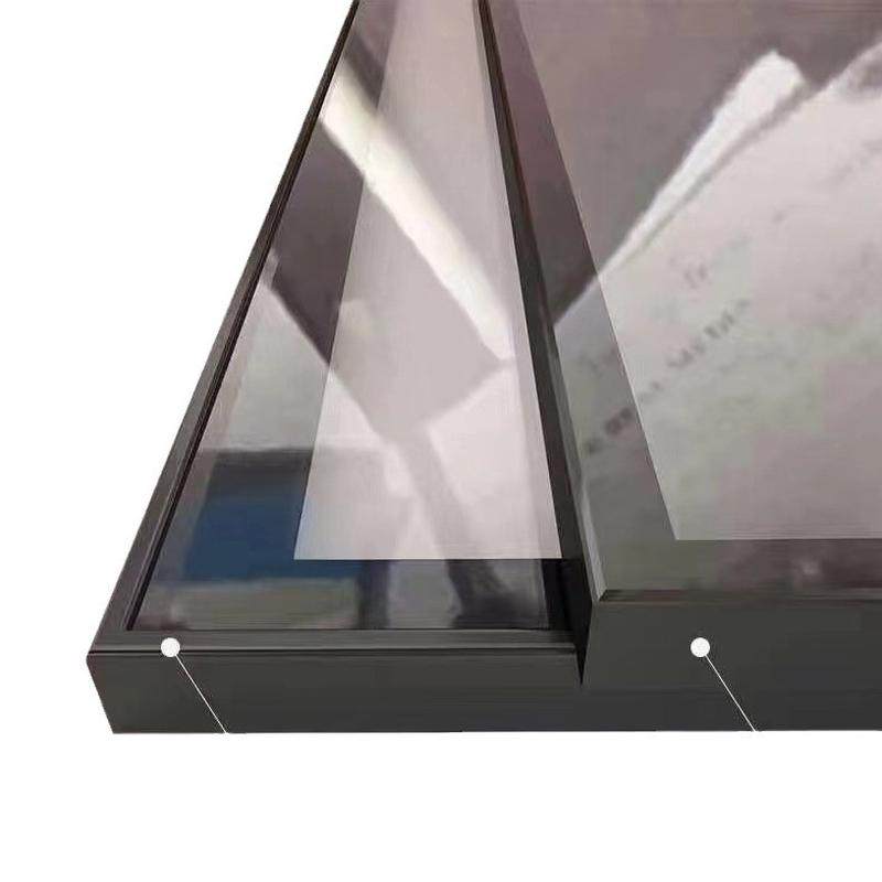 极简轻奢镜面玻璃柜门家用玻璃门衣帽间衣柜隐框铝合金镀膜玻璃