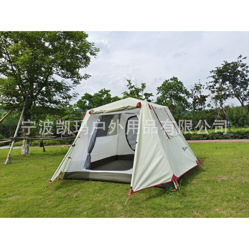 帐篷户外4-5人全铝杆防暴雨速一室一厅全自动开双层野营帐篷 批发