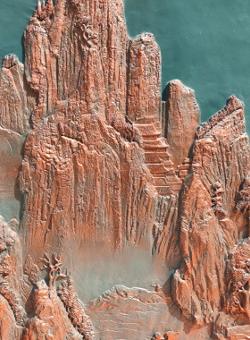 锦绣河山风景浮雕精雕图泥塑定制雕塑户外大型泥稿摆件源头工厂