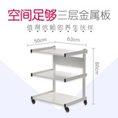 MT金属二层三层美容推车美发工具车带轮子置物推车落地多层收纳架