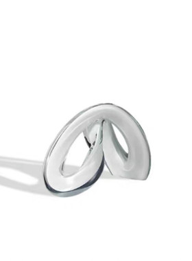 现代轻奢交叉琉璃黑白扭转摆件样板间别墅家居客厅桌面创意饰品