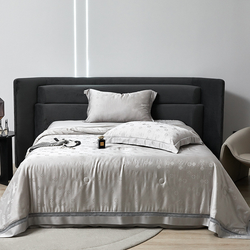 高端轻奢高级感60s兰精天丝提花蚕丝夏被四件套空调被2米双人梵高