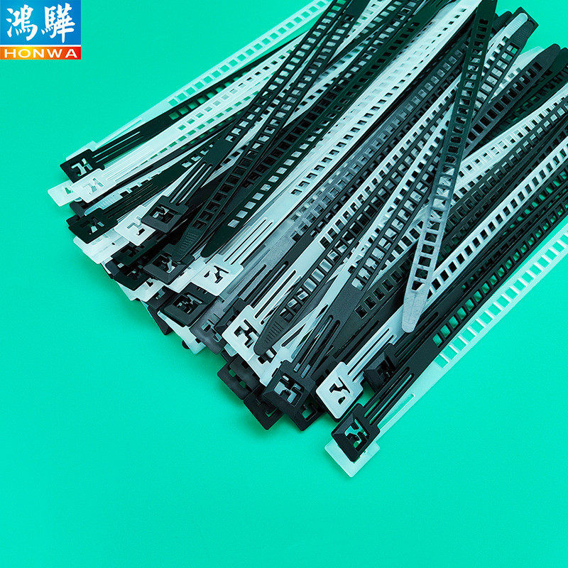 梯形扎带捆绑批发可调节工业电源电缆线结束带活扣束线大量扎带