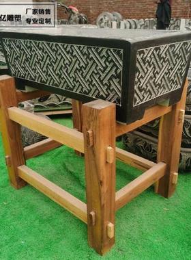 热销老户外青石鱼缸石槽荷花缸仿古石雕石头鱼池水缸石缸庭院流水