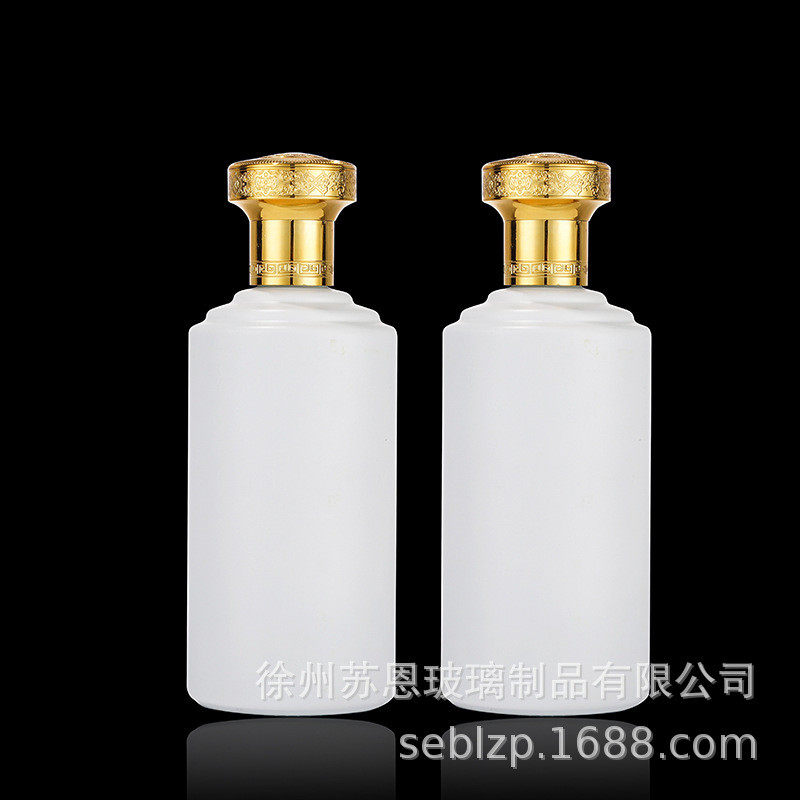 白酒瓶500ml喷涂烤花酒瓶自酿酒瓶高档白装晶一斤料白酒瓶套装