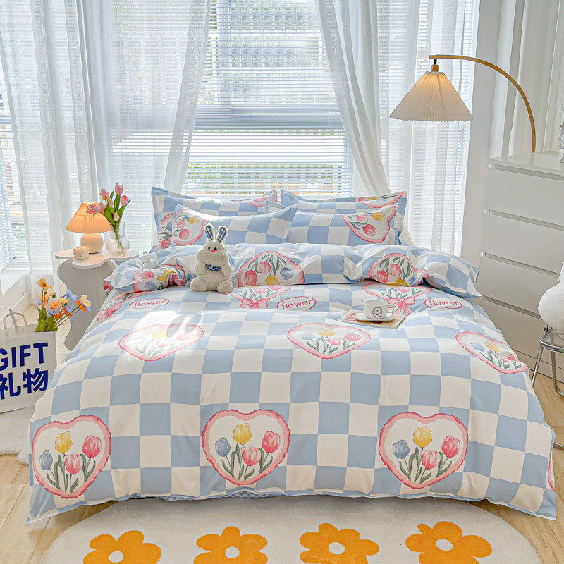 韩式公主风三件套1.8m学生宿舍床单被套床品床上用品四件套被罩2m