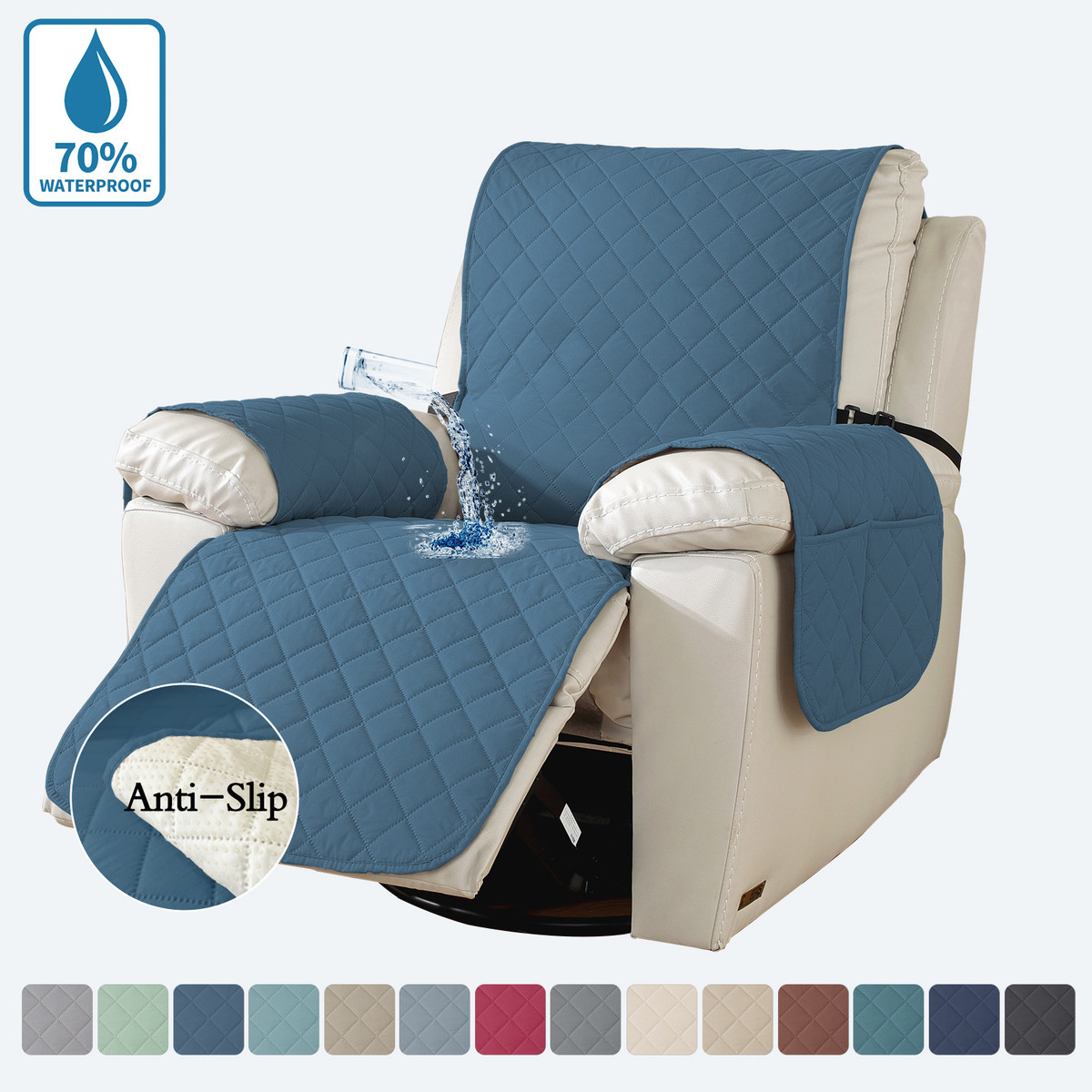 格子新款大外贸防水沙发巾躺椅沙发套宠物垫全盖带防滑衬垫保护罩