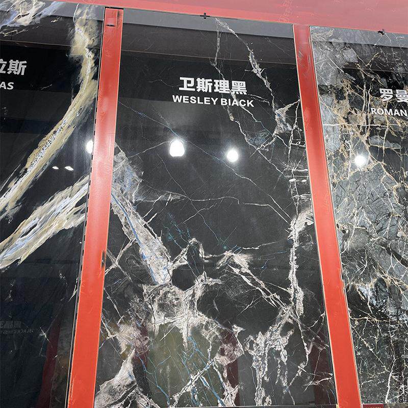 佛山瓷砖黑色大理石客厅地砖750x1500轻奢风厨卫电视背景阳台墙砖