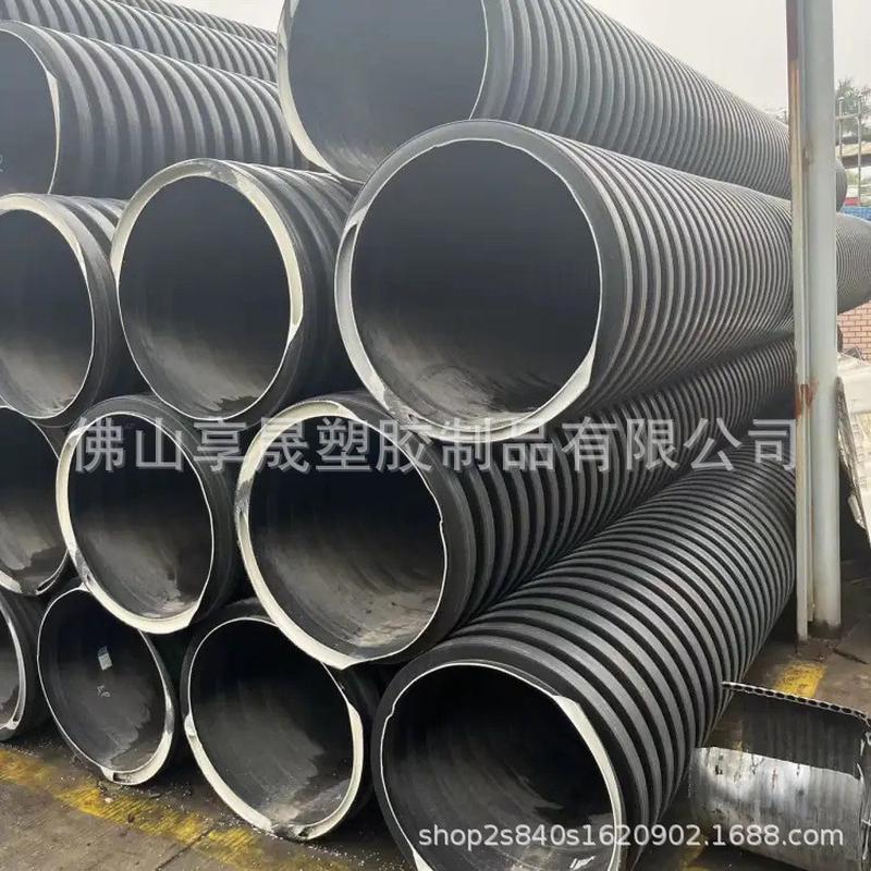 厂家pp双高筋hdpe缠绕增强管大口径800市政开挖型排污雨水管批发