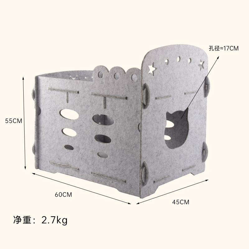 批发封闭式毛毡耐脏diy可拼接猫窝猫别墅四季通用宠物窝毛毡猫窝
