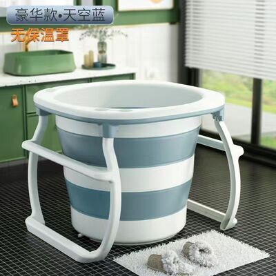 成人全身批高位浴桶泡澡桶沐浴盆宝宝洗澡桶熟料桶加厚无异味折叠