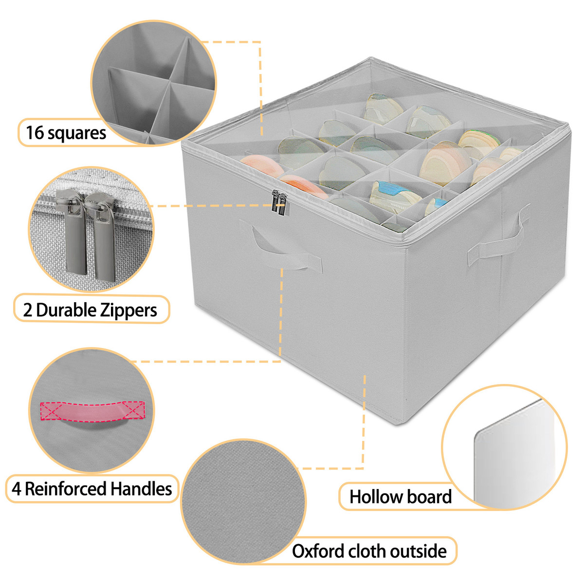 16格子鞋子收纳盒多功能收纳箱防尘调节