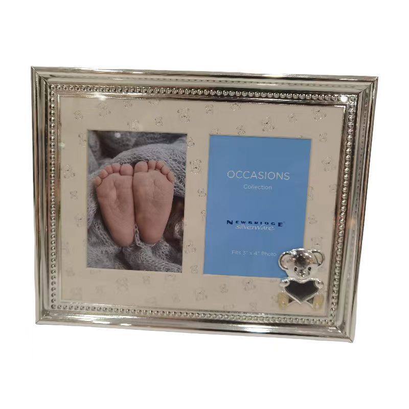 2024裱摆件 简易支撑架相纸纸金属摆件 内外框婚纱创意金属相框