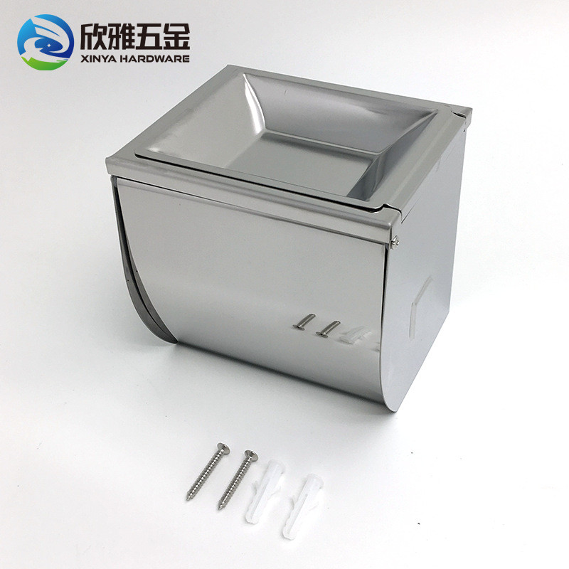 304不锈钢厕纸盒卫生间卷纸架纸巾盒挡板置物带防水手纸盒