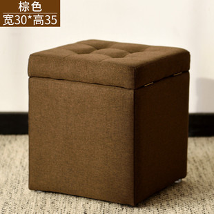 布艺小凳子储物凳客厅矮凳实木方凳收纳凳沙发凳多功能家用换鞋凳