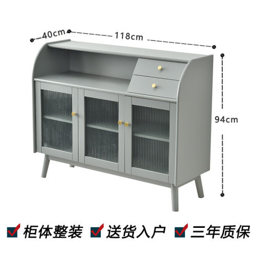 北欧碗实木餐边柜茶水柜厨房简约现代橱柜收纳靠墙家用多功能储物