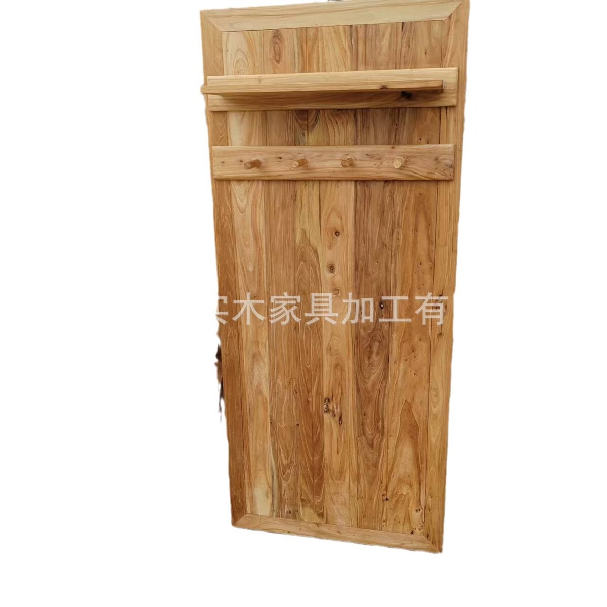 新中式老榆木挂衣架酒店玄关衣帽包包收纳架落地民宿进户门挂衣架