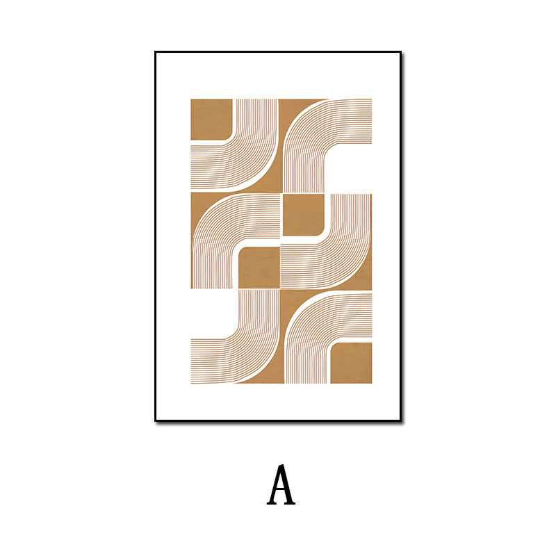 现代几何色块挂画客厅油画布卧室样板间落地画软装餐厅墙面装饰画图片