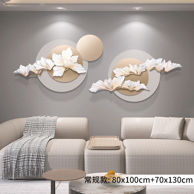轻奢创意简约璧挂画艺术客厅沙发背景墙装饰画立体浮雕灯光高级画
