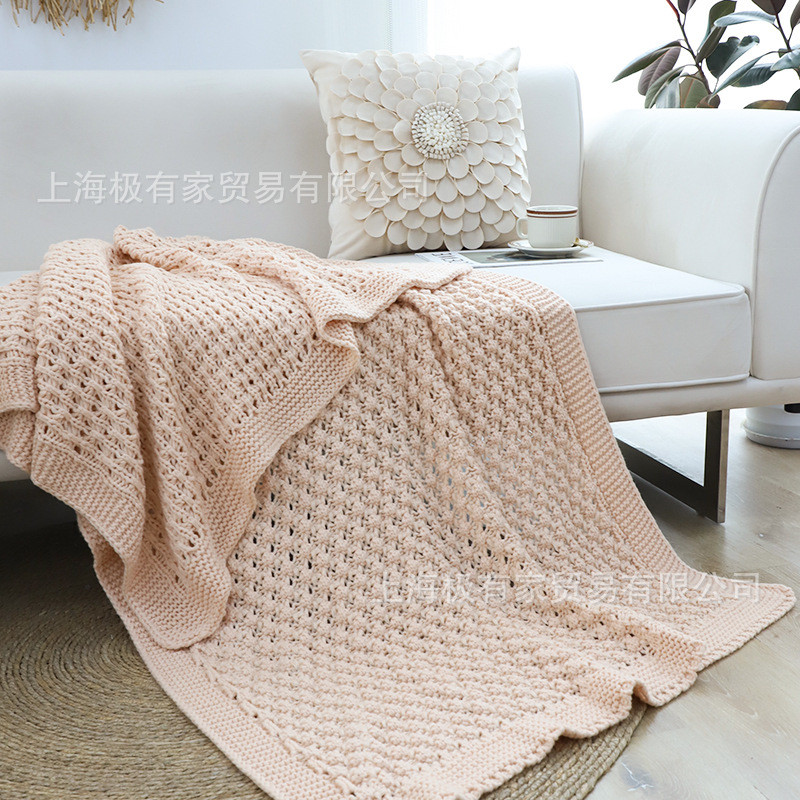 春夏纯色豆豆毛毯针织酒店床尾毯民宿毯客厅沙发盖毯床上毯子