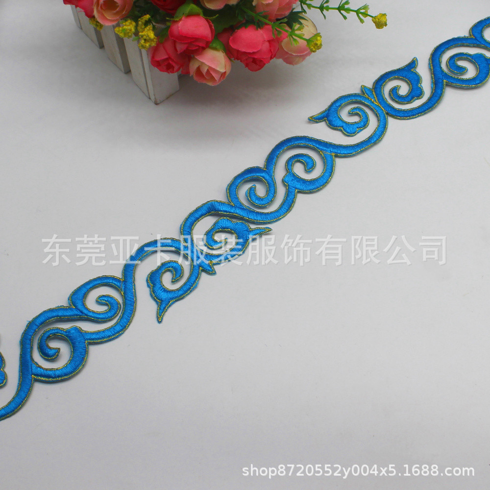 服装服饰装饰电脑花diy材料补丁布贴刺绣花贴熨烫贴花长条