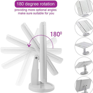 镜子简约led灯化妆镜带灯充电式贝壳镜折叠新款桌面梳妆镜
