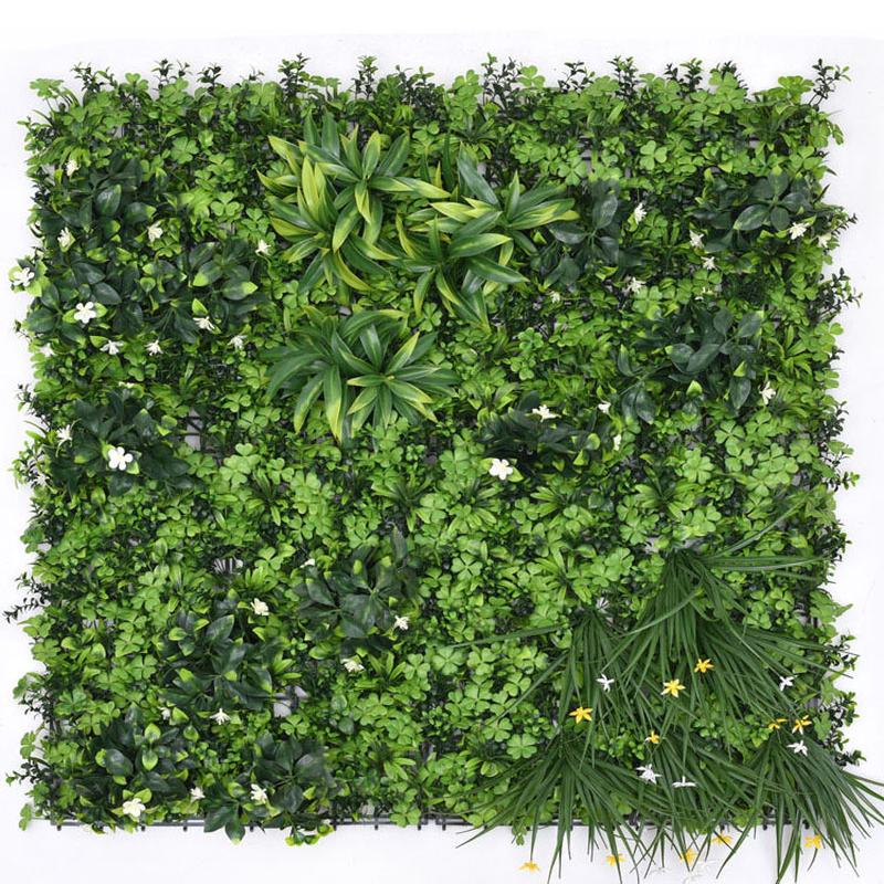 厂家批发仿真绿植批发户外植物墙定制波斯尤加利五福草绿植墙