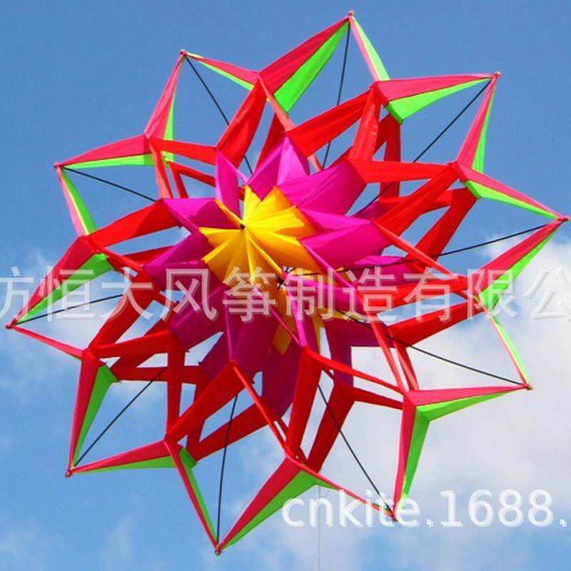 好风筝立体风筝并蒂莲,立体莲花,雪莲花潍坊组装好飞
