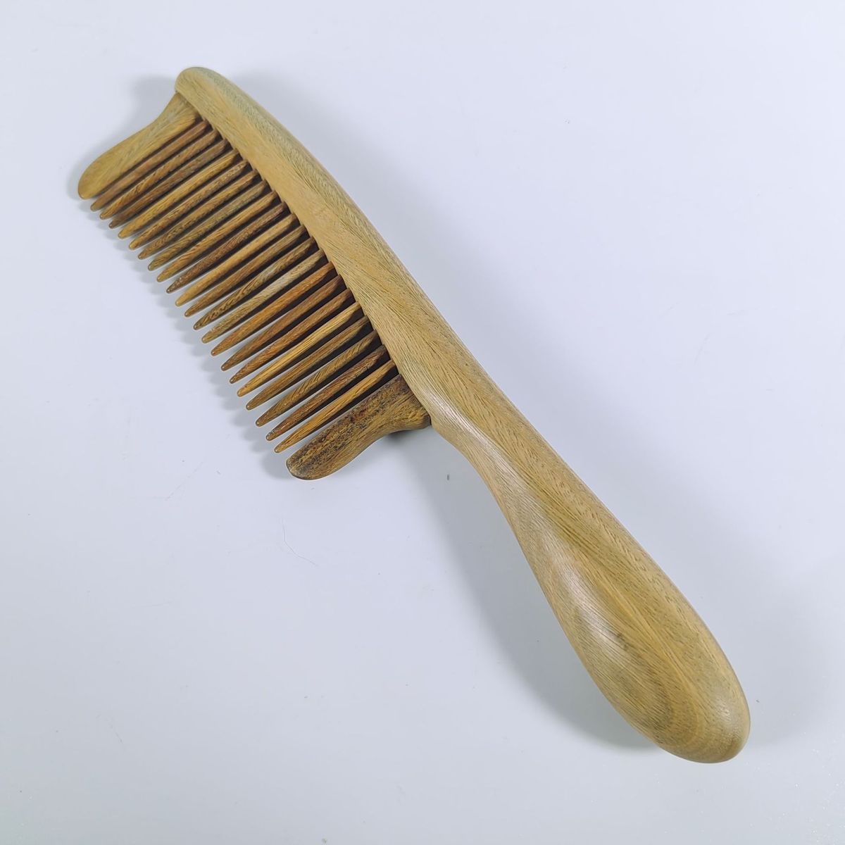 热销镶嵌把插齿直梳紫光檀黄杨木镶嵌梳红梅梳