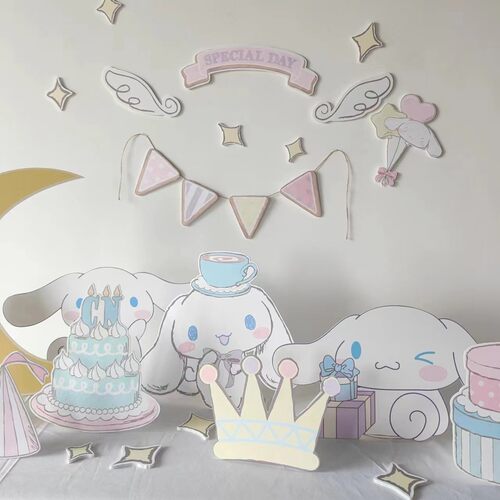 玉桂狗主图生日派对桌面装扮卡通板立牌泡沫kt板百日宴甜品台布置