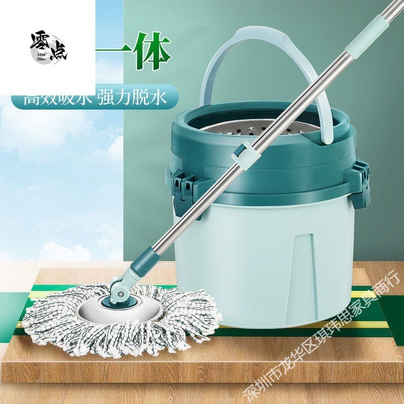 旋转拖把家用懒人加厚免手洗干湿通用墩布杆一拖净甩干桶拖地