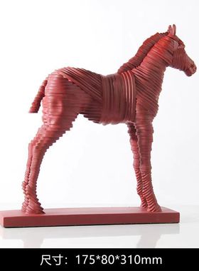 欧式工艺品抽象黑白马摆件酒柜玄关样板间办公室客厅家居软装饰品