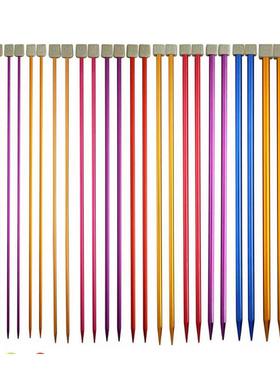 新款棒针套装14付35cm氧化铝收纳包腰鼓花紫色组合套装配件kn031