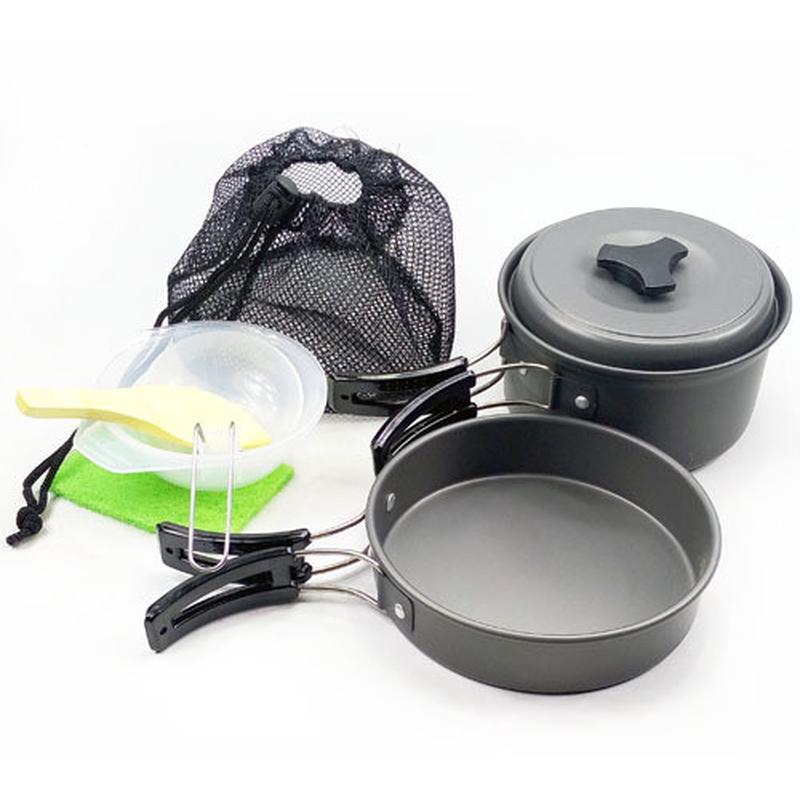 野营锅具1-2人套锅户外多人便携式氧化铝野餐野炊炊具烧烤ds-200