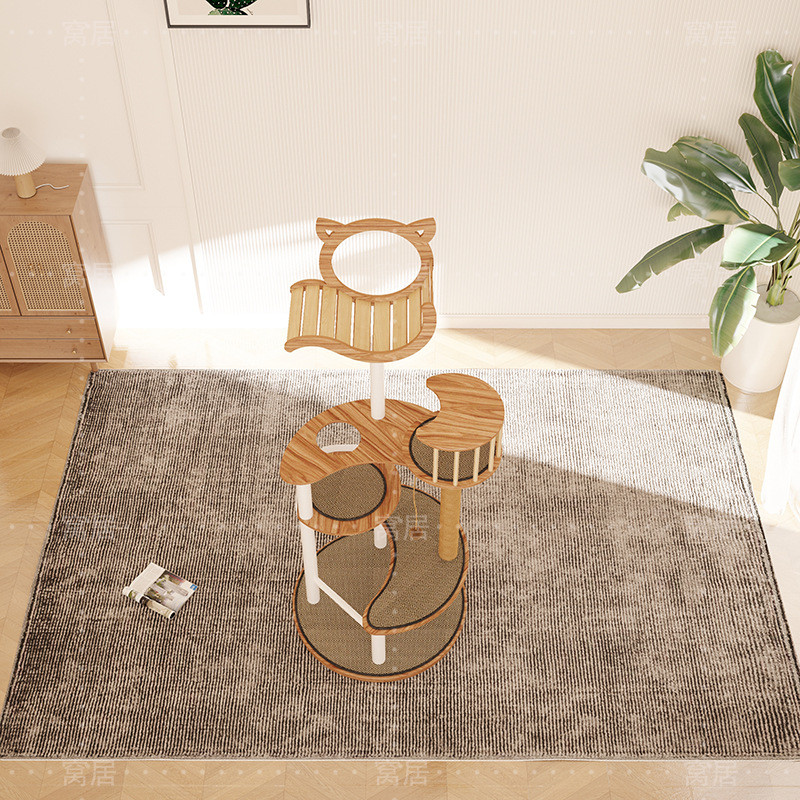 热销玩耍创意豪华实木猫爬架猫咪室内批发贵妃椅猫窝猫树一体式猫