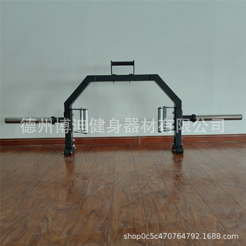 商用六边框硬拉配件手握举重下蹲训练器健身房工作室框外深蹲架器