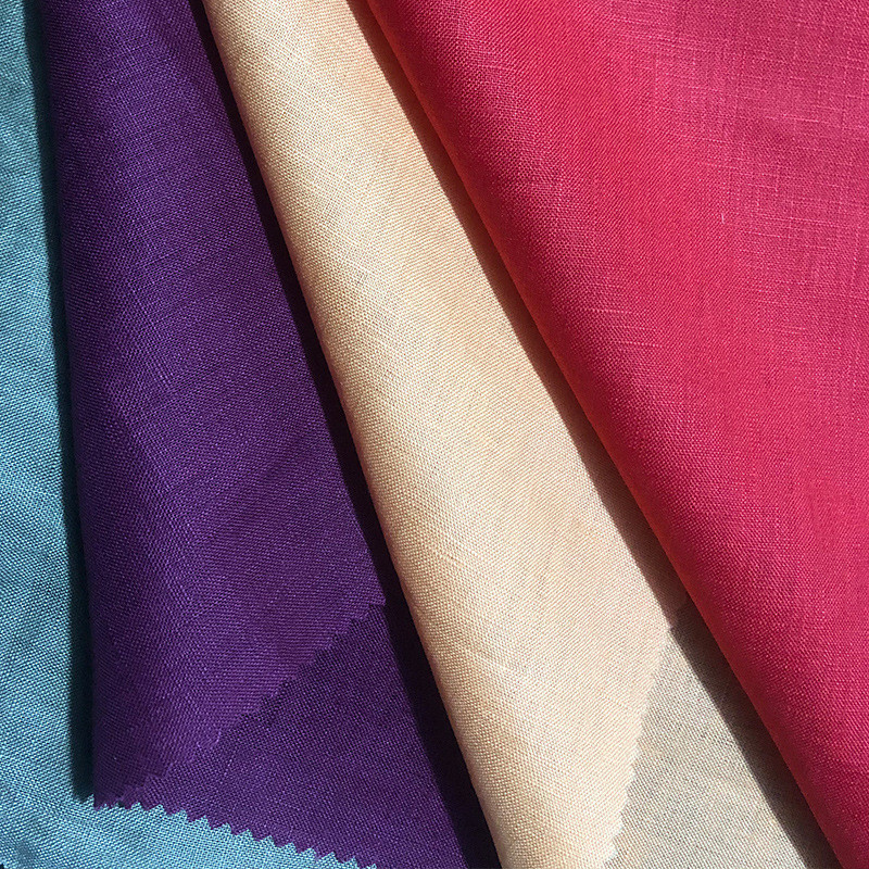 纯亚麻101纯亚麻14*14麻布布料染色纯麻素色净色麻面料