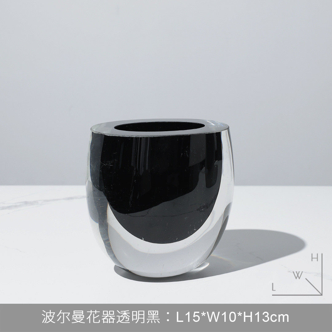 玻璃花瓶摆件客厅玄关酒柜插花样板间装饰品现代简约水培琉璃花器