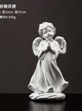 复古风祈祷天使摆件家居装饰工艺品树脂客厅书柜摆设物品雕像摆件