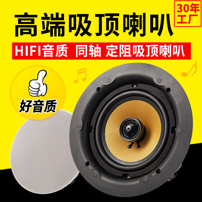 同轴定阻吸顶喇叭 5寸/6寸天花吊顶音响家庭背景音乐 吸顶喇叭