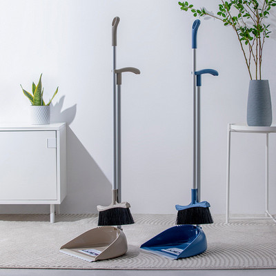 茶花扫帚簸箕组合铲不沾头发软毛扫把垃圾扫把套装家用批发1728